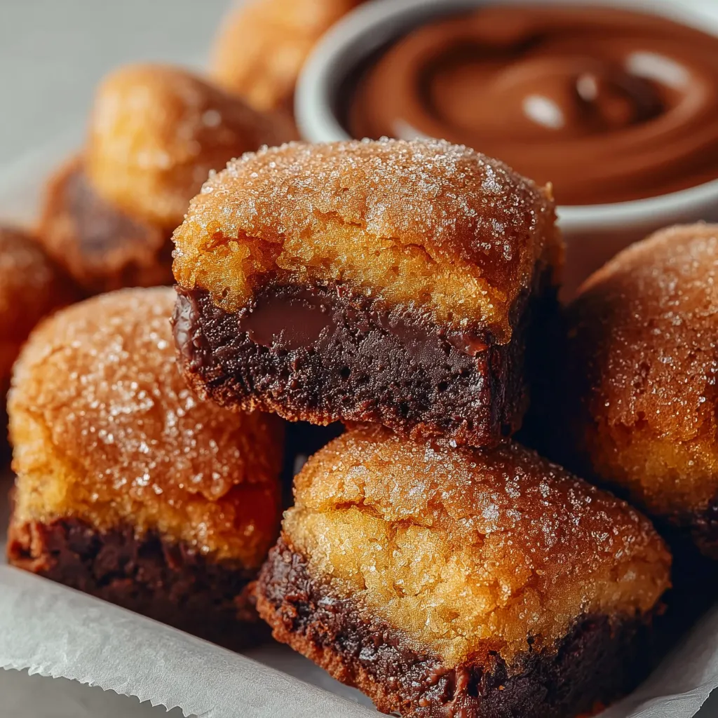 Close-up shot of golden Air Fryer Churro Bites sprinkled with cinnamon sugar, showcasing their crispy texture.
