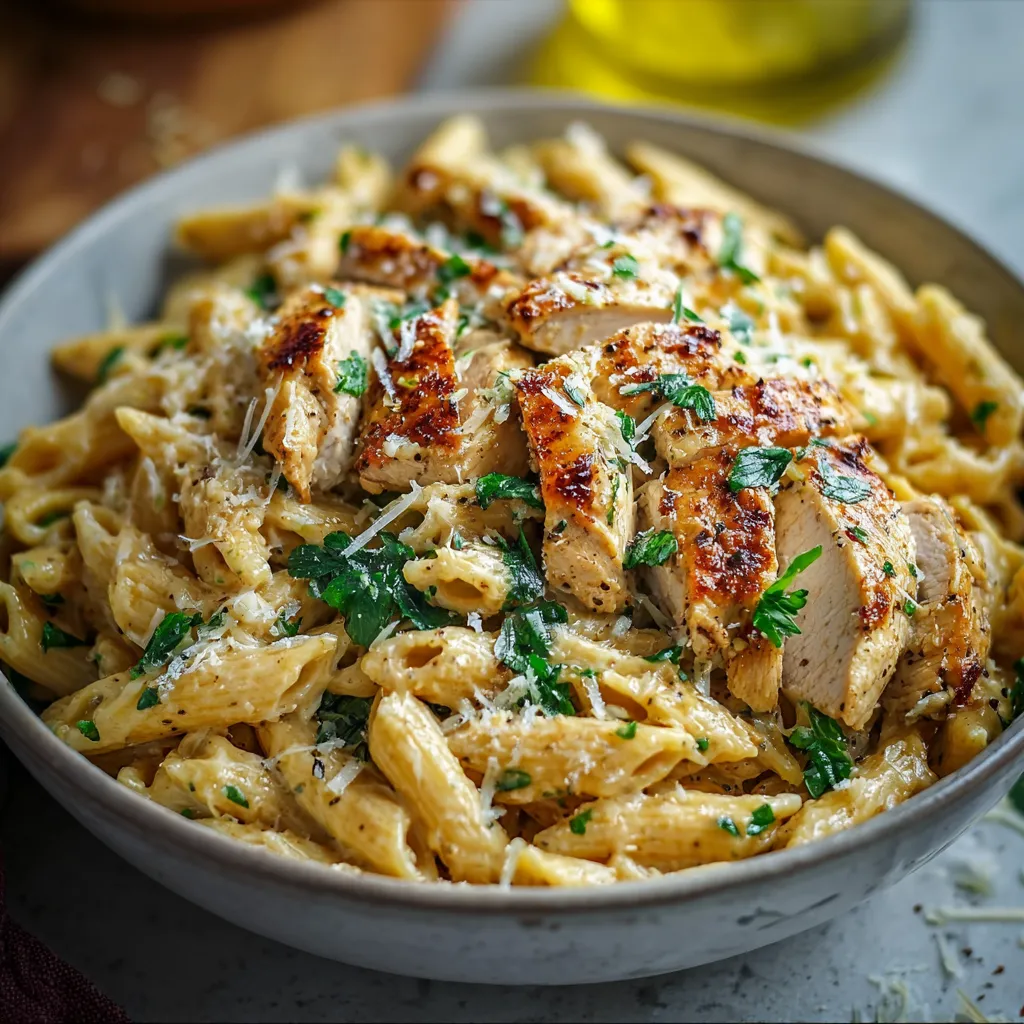 Alt text for second content image about Easy Garlic Parmesan Chicken Pasta Healthy Dinner