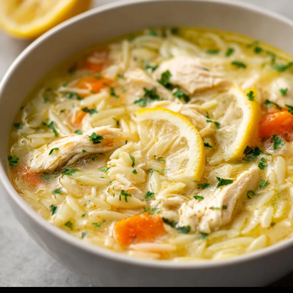 Alt text for second content image about Creamy Lemon Chicken Orzo Soup