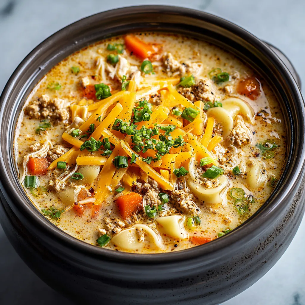 Crockpot Cheeseburger Soup is shown in a bowl, ready to be enjoyed as a comforting meal.