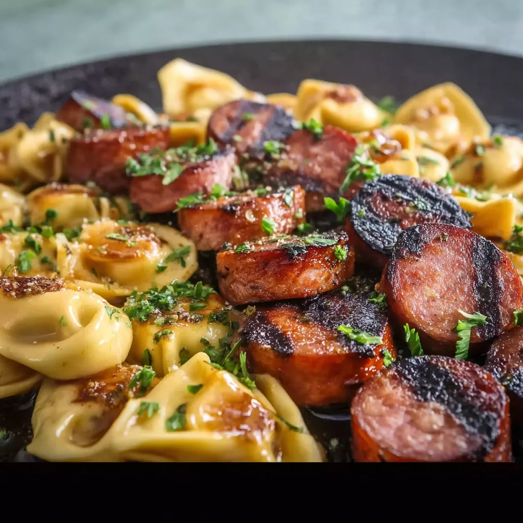 Second image showing the Blackstone Grilled Kielbasa, Tortellini dish.
