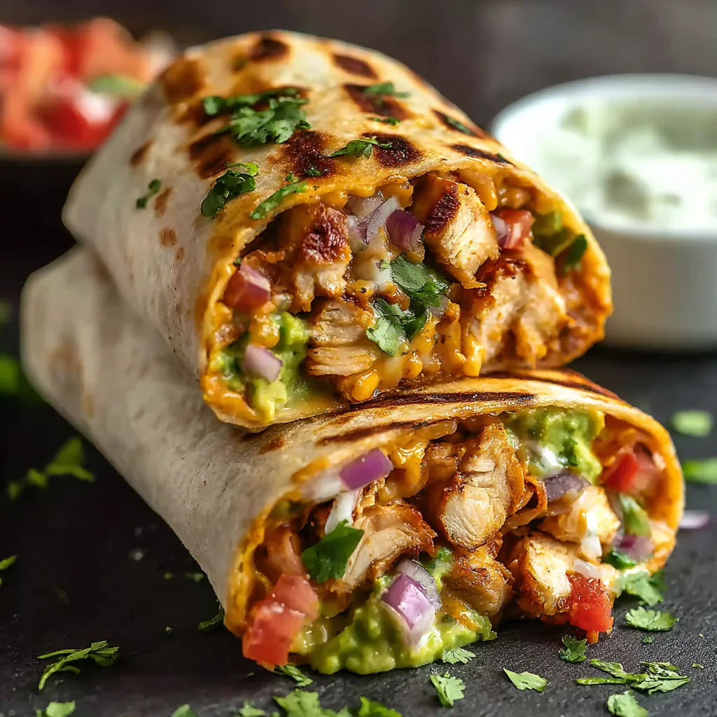 Another angle showing the delicious Chipotle Ranch Grilled Chicken Burrito, highlighting its grilled chicken and flavorful ranch sauce.