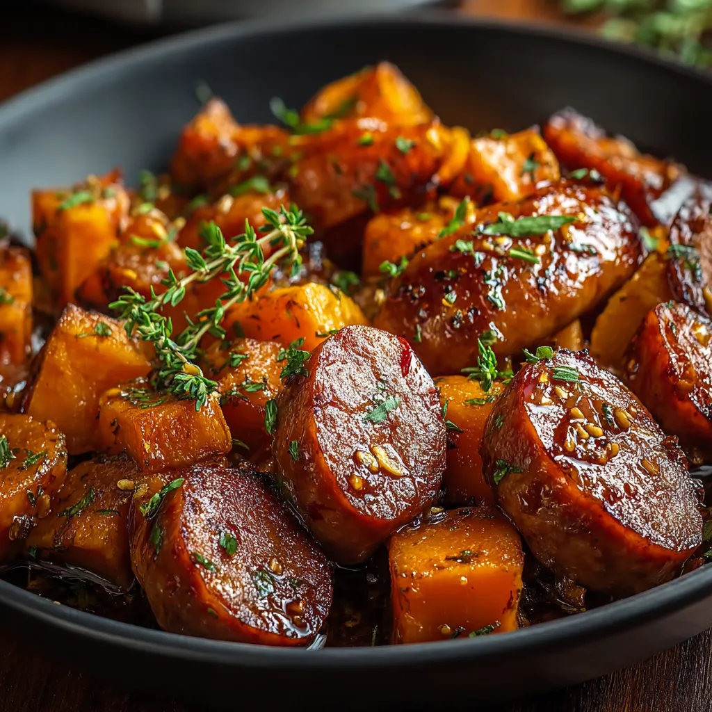 Alt text for second content image about Honey Garlic Sausage Sweet Potatoes