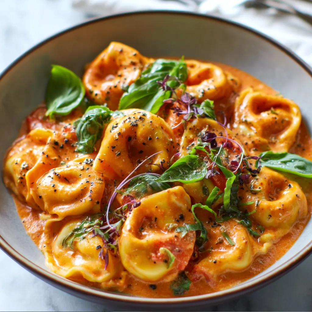 Another enticing view of creamy, cheesy Marry Me Tortellini, ready to be enjoyed.