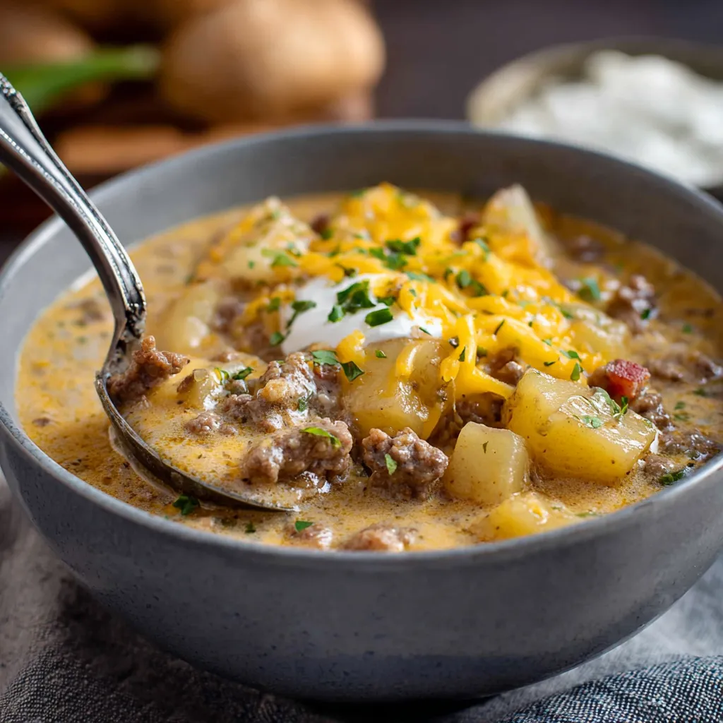 CHEESY BEEF & POTATO SOUP ULTIMATE