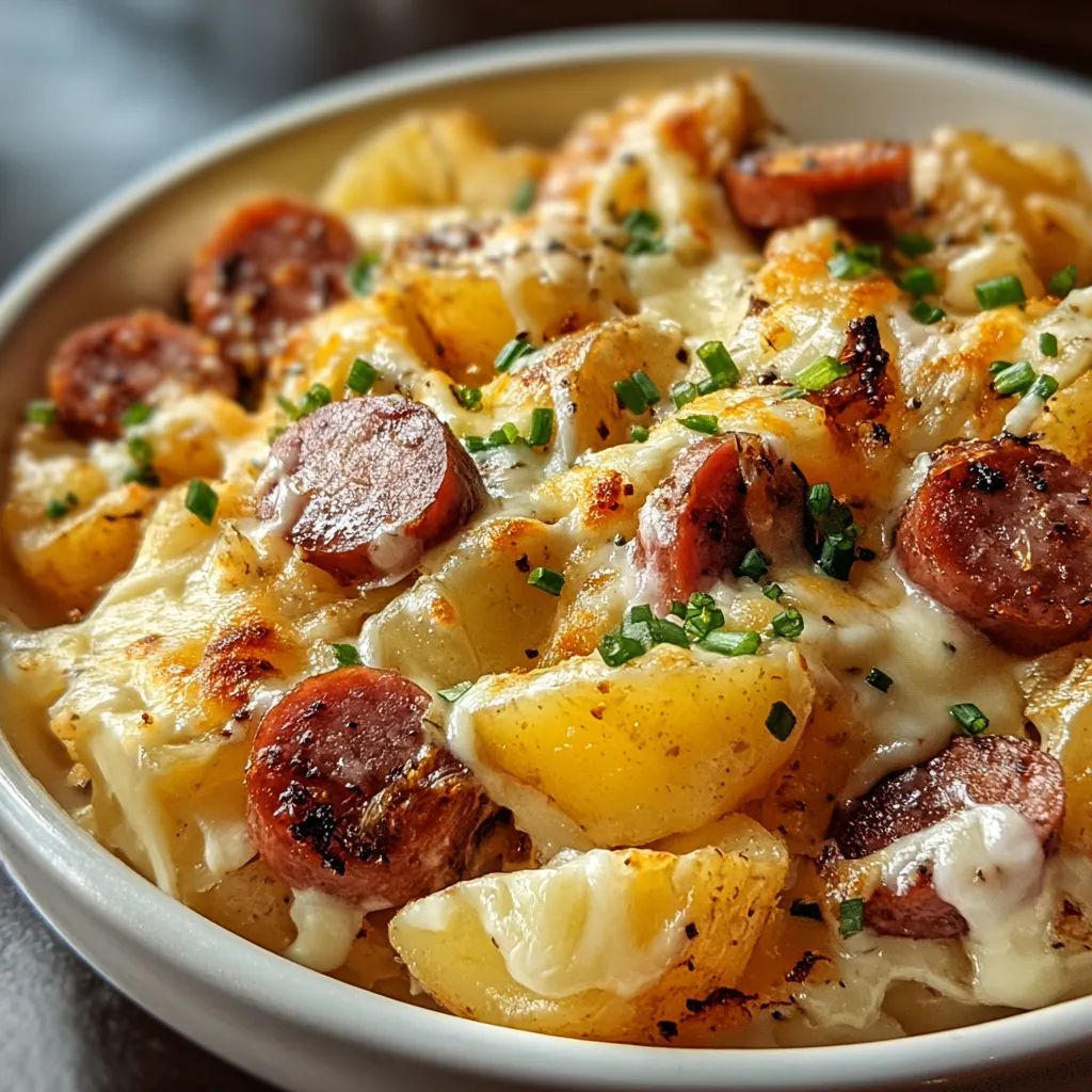 CHEESY RANCH POTATOES AND SMOKED SAUSAGE QUICK