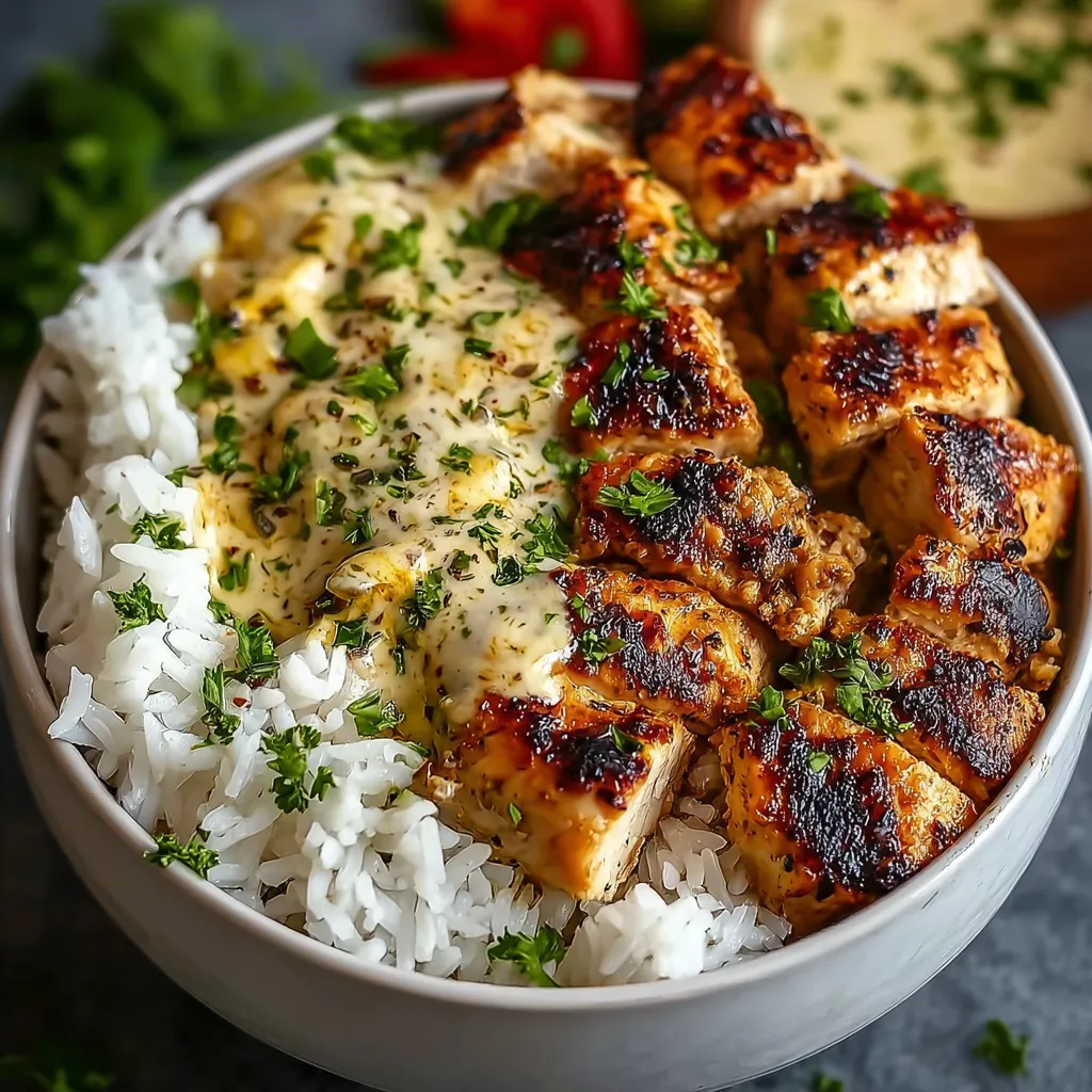 CREAMY GARLIC CHICKEN RICE BOWLS EASY
