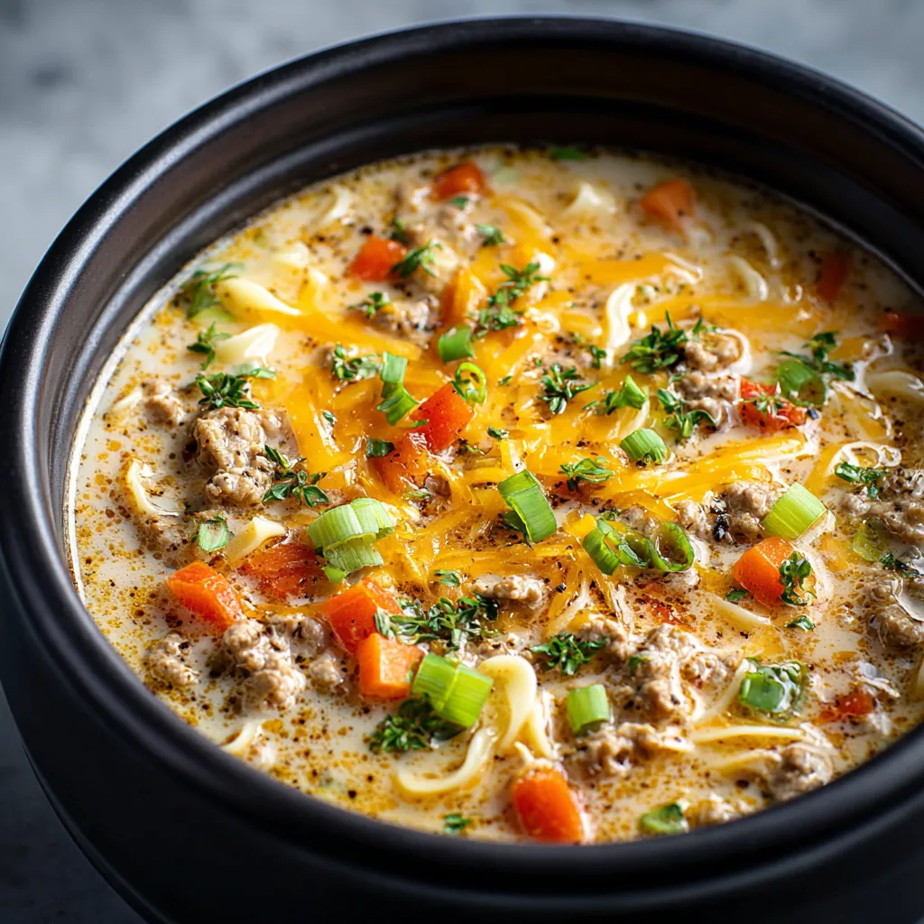 CROCKPOT CHEESEBURGER SOUP EASY