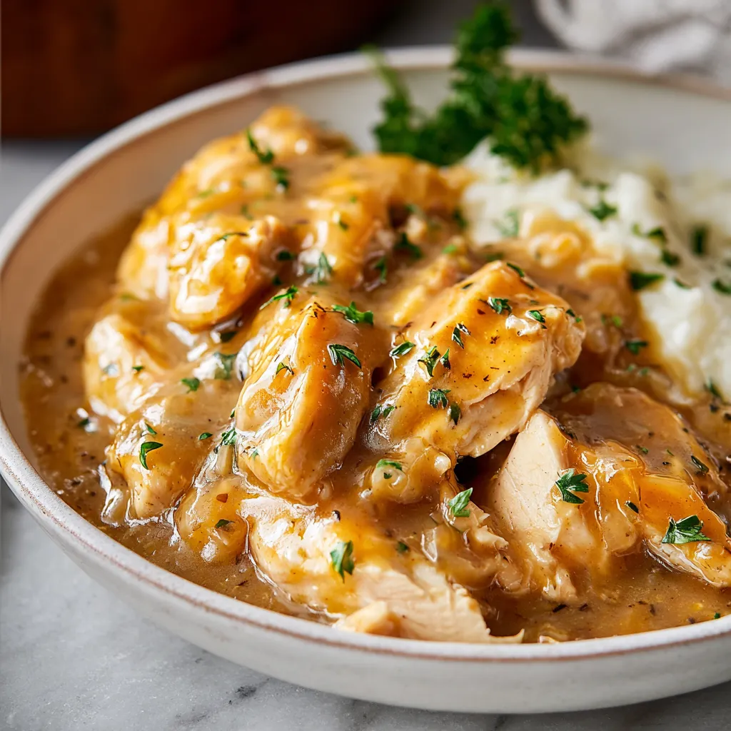 CROCKPOT CHICKEN AND GRAVY EASY