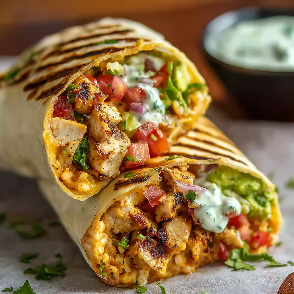 EASY CHIPOTLE RANCH GRILLED CHICKEN BURRITO
