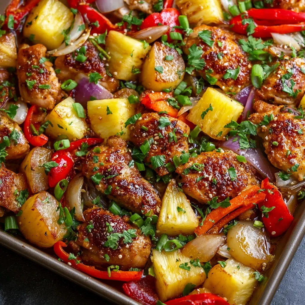 EASY HAWAIIAN CHICKEN SHEET PAN