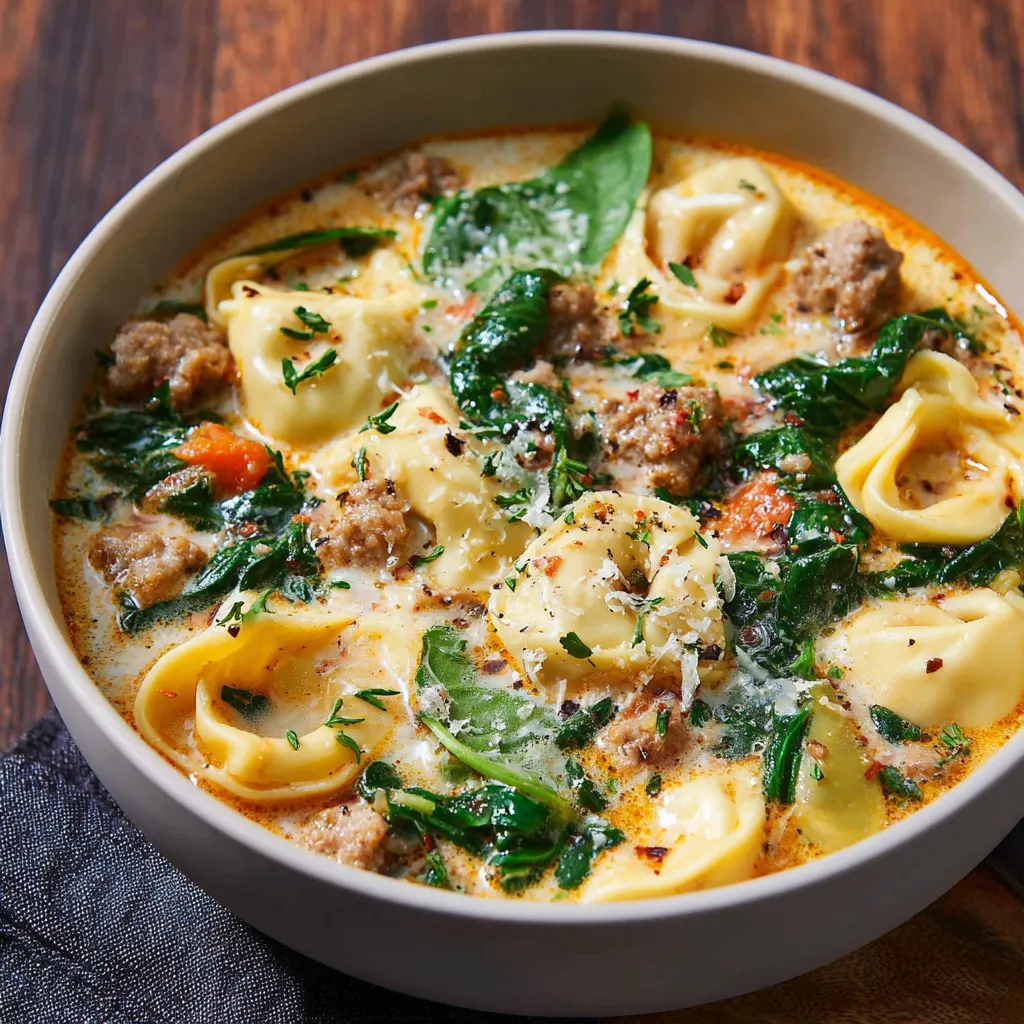 EASY SAUSAGE TORTELLINI SOUP