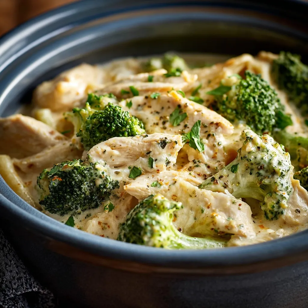 EASY SLOW COOKER CHICKEN ALFREDO