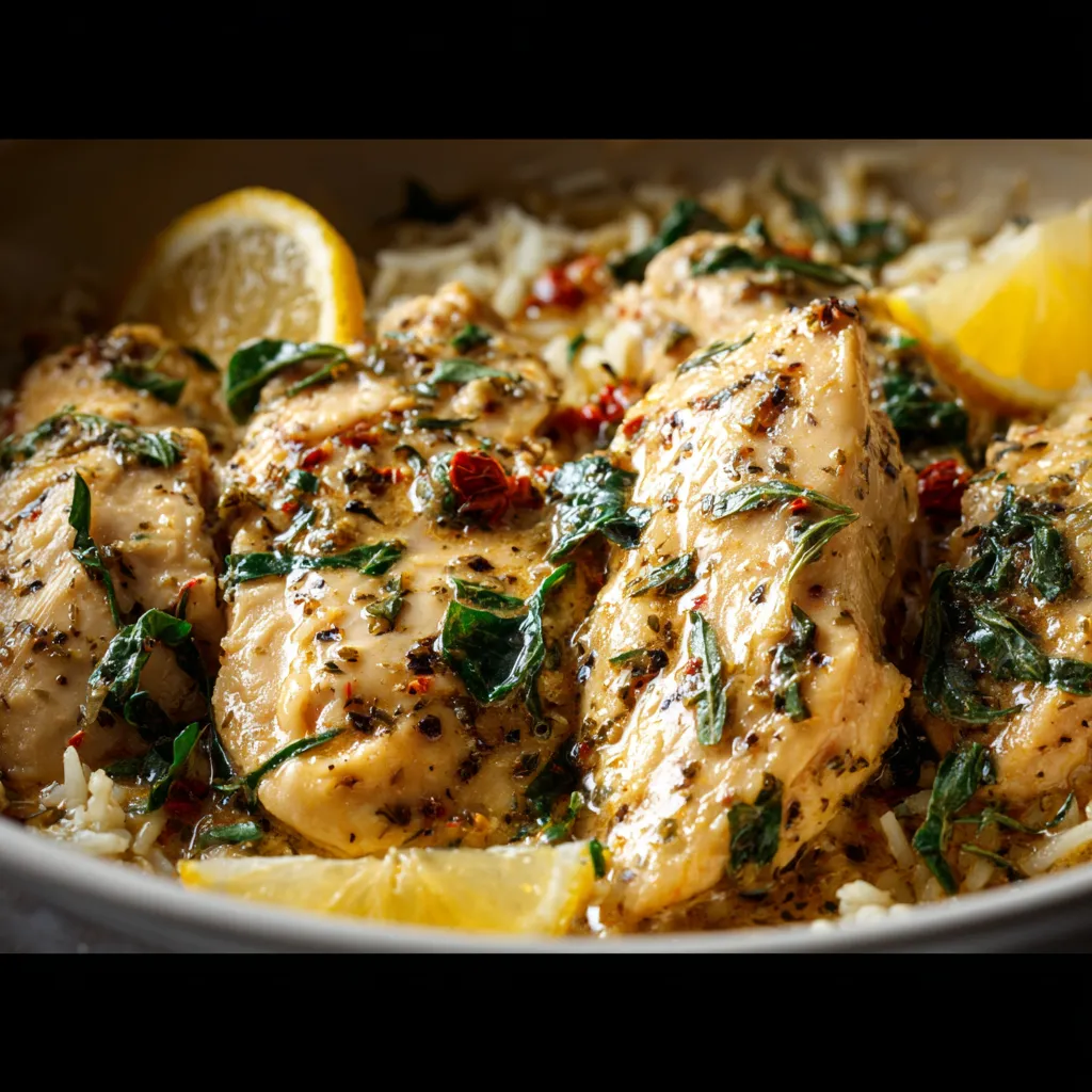 Slow Cooker Lemon Herb Chicken And Rice is a delicious and easy one-pot meal, perfect for a weeknight dinner.