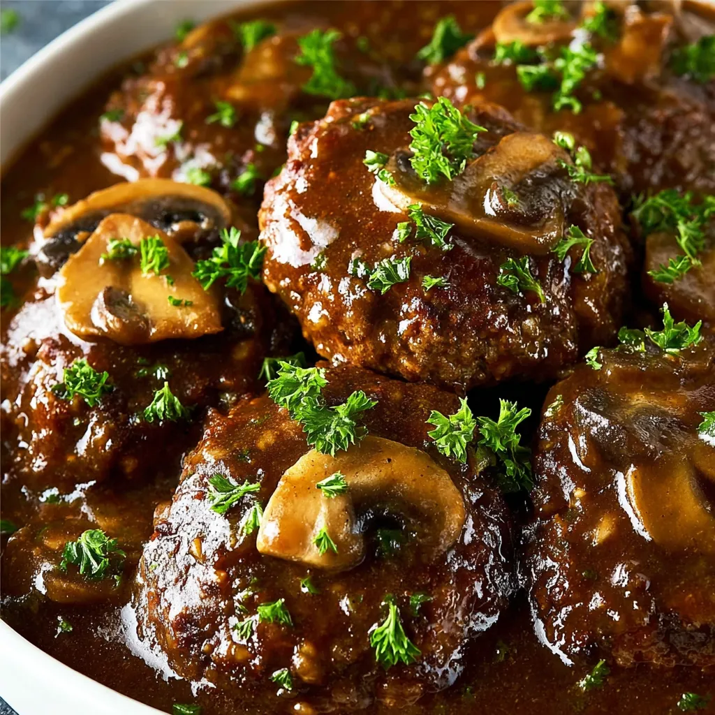 EASY SLOW COOKER SALISBURY STEAK