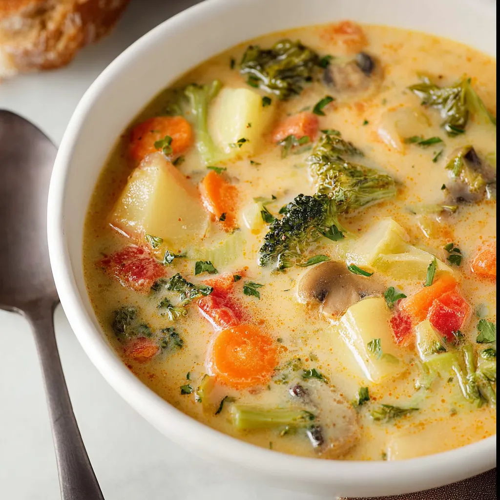 Hearty Vegetable Soup is shown as a featured image, highlighting its vibrant colors and healthy ingredients.