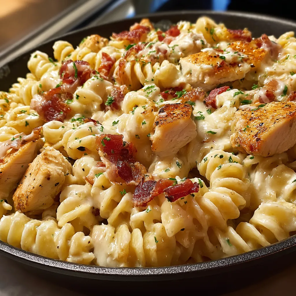 Error: Could not generate title for Creamy Chicken Bacon Ranch Pasta- Insanely Good