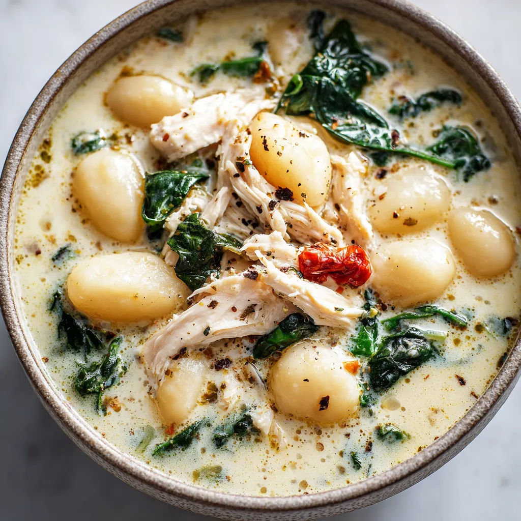 PERFECT CREAMY CROCKPOT CHICKEN GNOCCHI SOUP