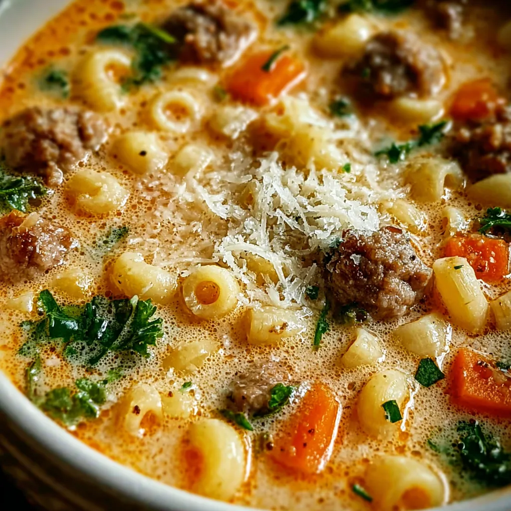 A comforting bowl of Sausage Ditalini Soup is showcased as the featured image for this recipe.
