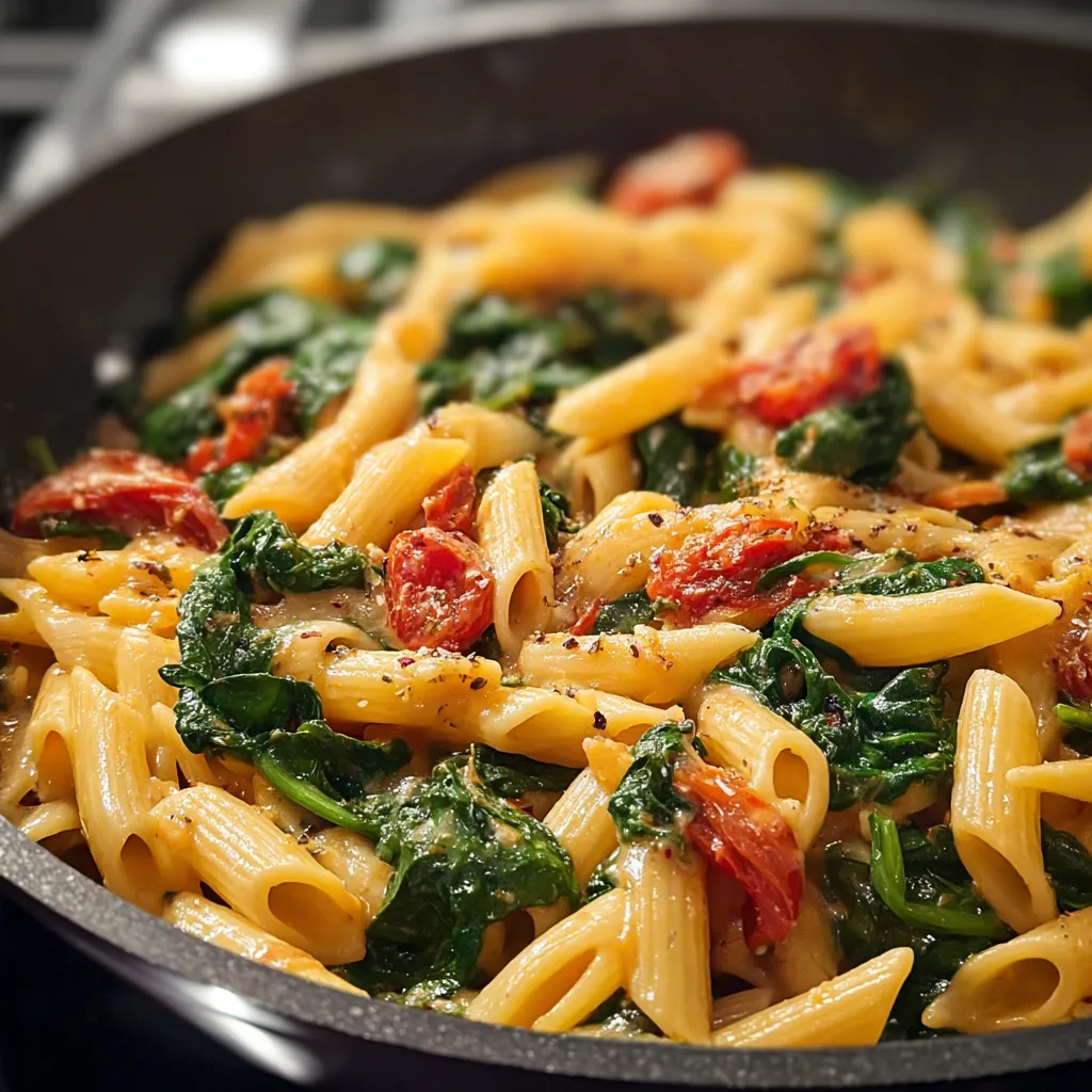 SPINACH TOMATO PASTA QUICK EASY