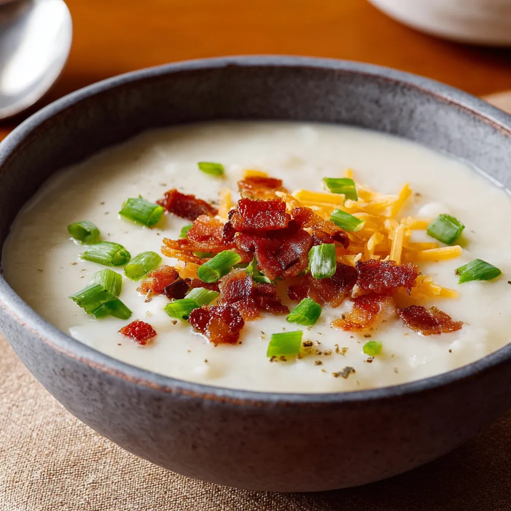 Creamy chicken tortellini soup in a white bowl, garnished with fresh parsley.