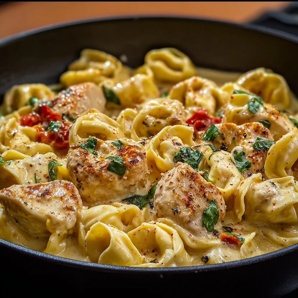 A delectable dish of creamy Marry Me Chicken Tortellini, showcasing the perfect blend of flavors and textures.