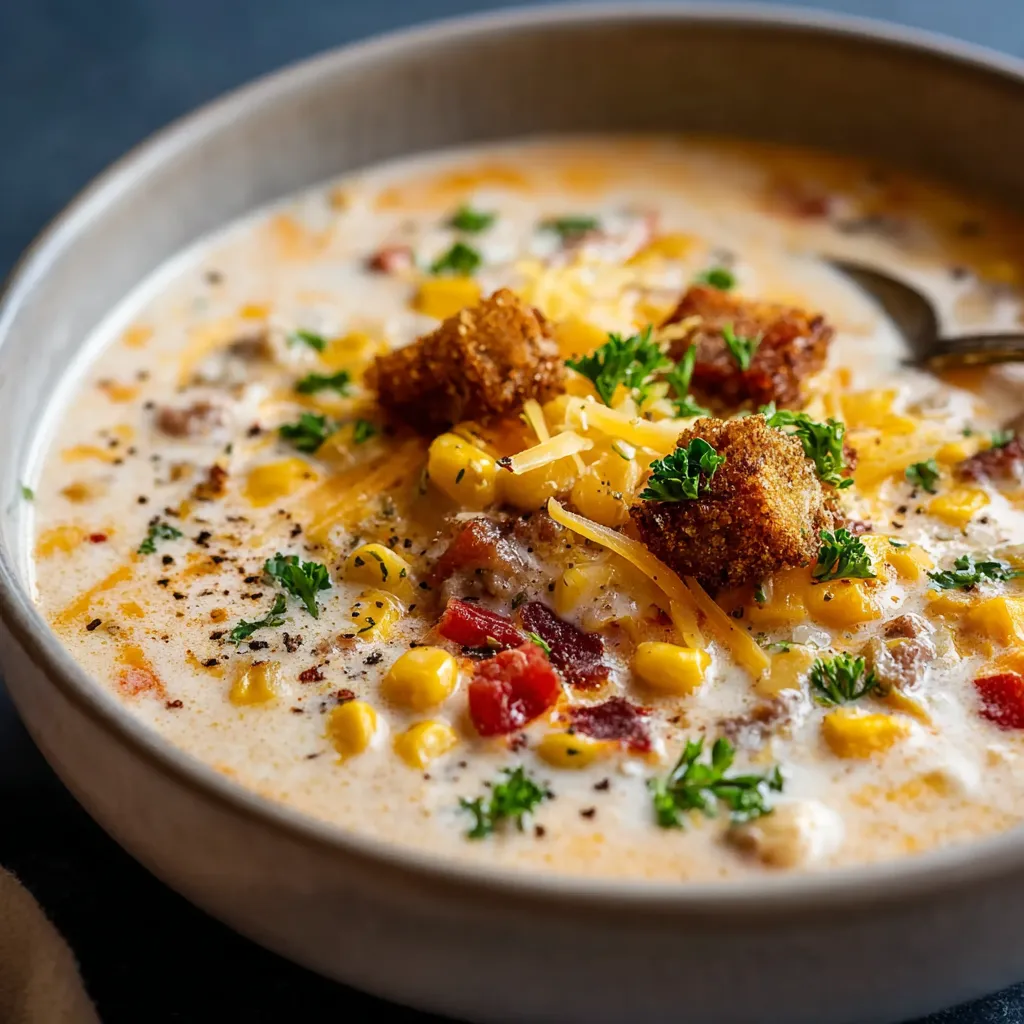 Creamy Potato Soup in a white bowl, garnished with fresh chives and a sprinkle of black pepper.