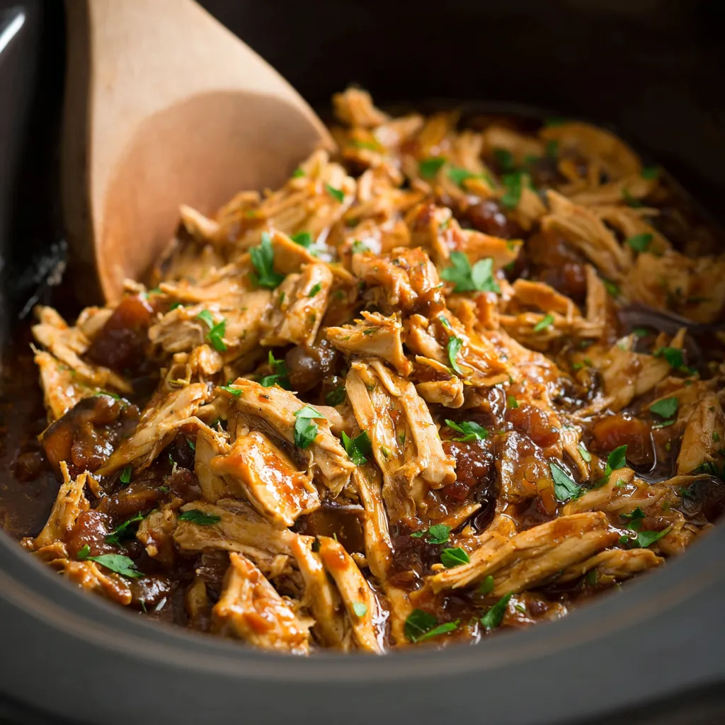 A delicious and tender Crockpot Chicken dish, showcasing a mouthwatering second dish.