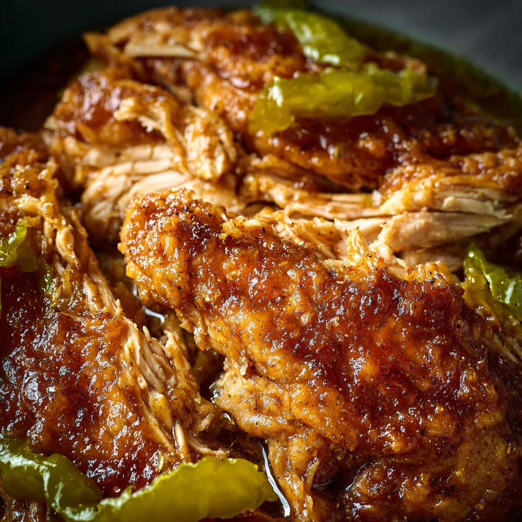 Another delicious serving of Mississippi Chicken is pictured, ready to be enjoyed.