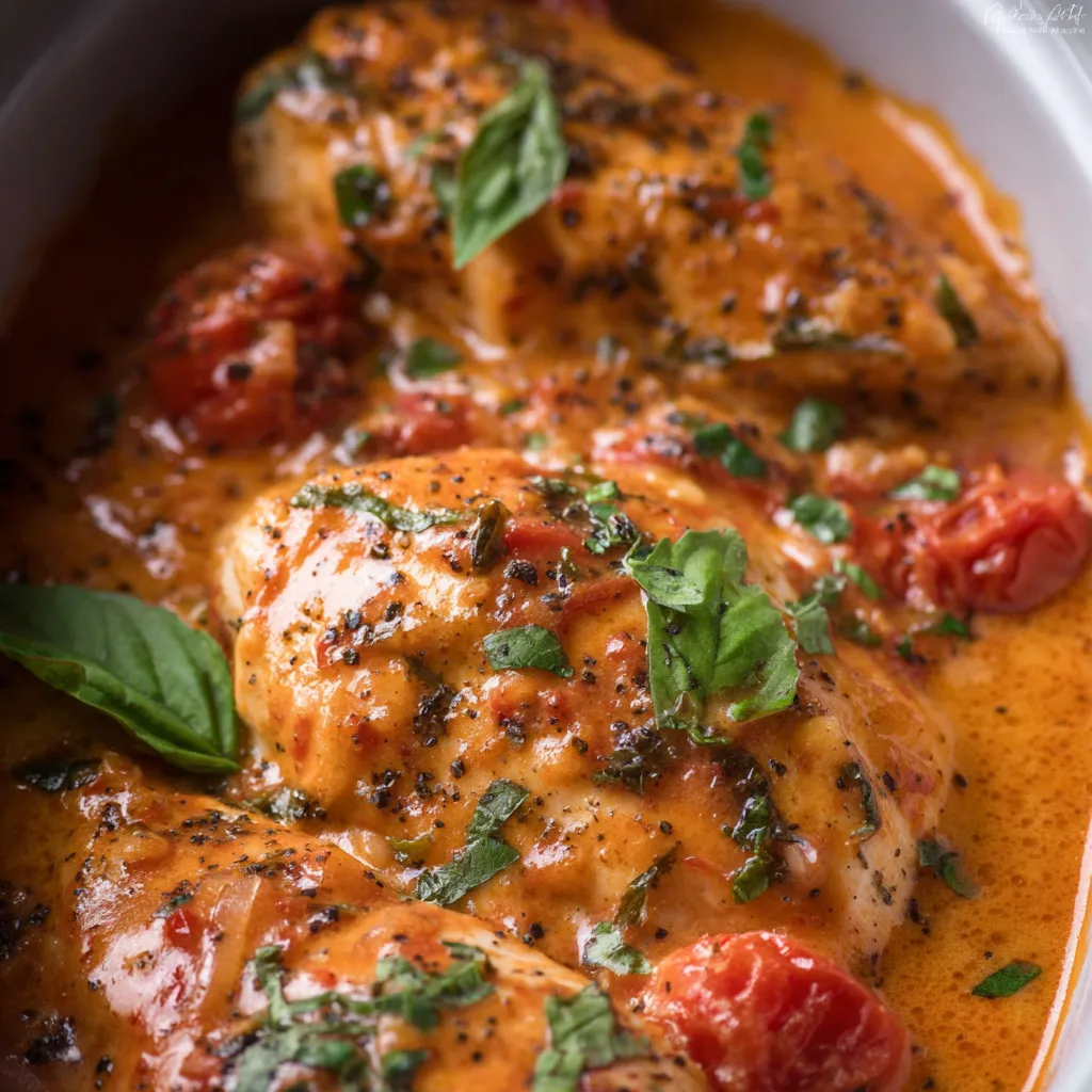 Alt text for second content image about Slow Cooker Tomato Basil Chicken