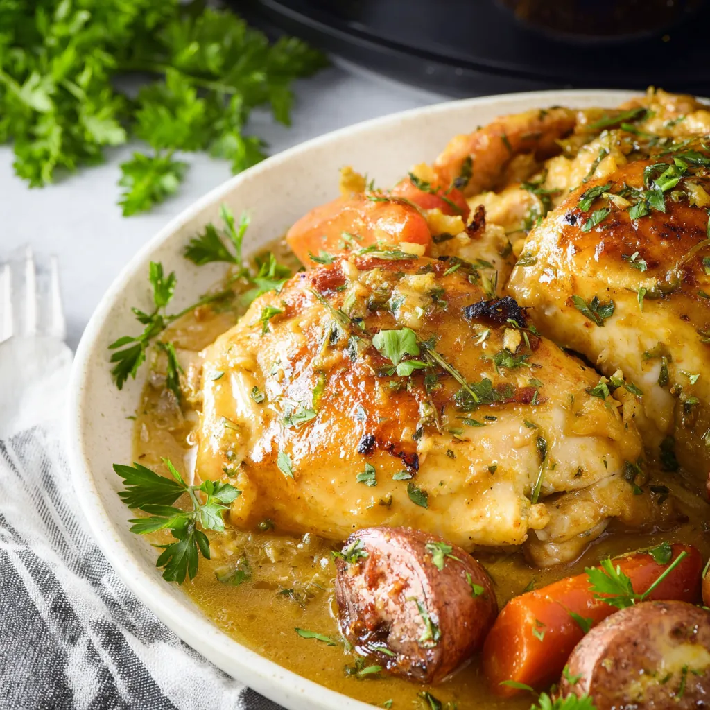 Creamy Crockpot Ranch Chicken dish served in a slow cooker.