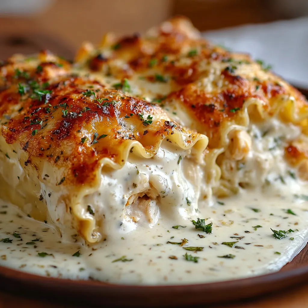 Delectable ChickenAlfredoLasagnaRolls displayed in a second content image.