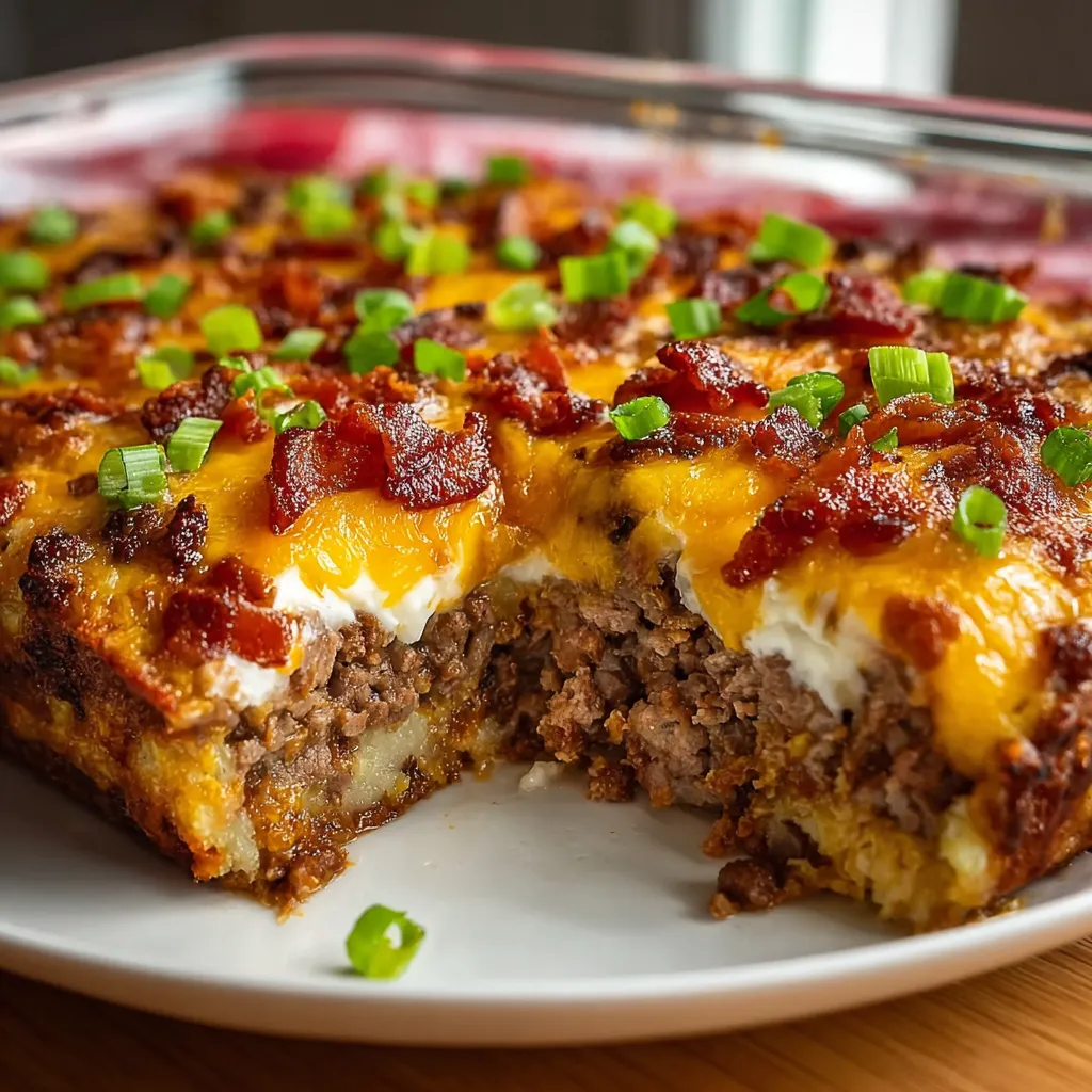 A second image showcasing a delicious Low-Carb Bacon Cheeseburger Casserole, a hearty and keto-friendly dish.