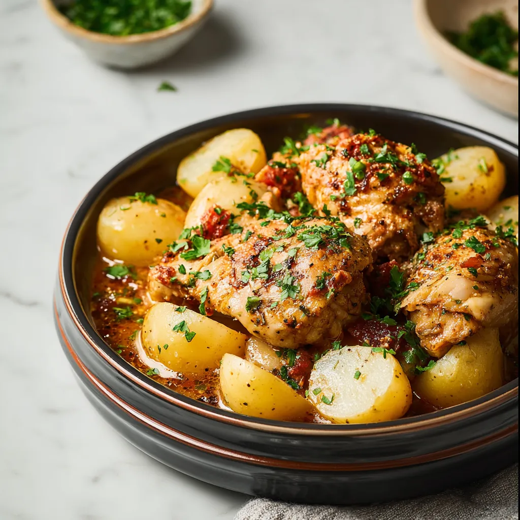 Slow Cooker Parmesan Garlic Chicken, a savory dish featuring tender chicken cooked in a creamy, garlic-infused sauce.