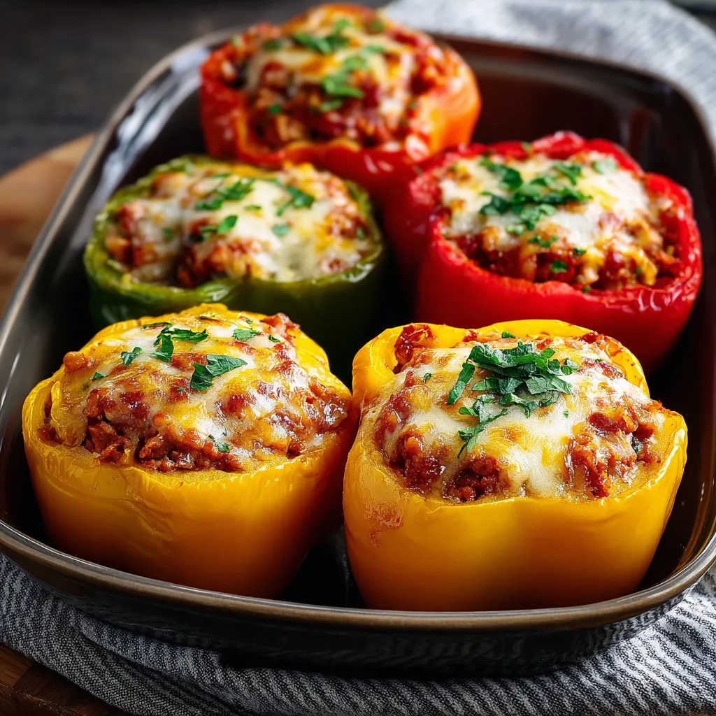 Savory stuffed bell peppers, a delectable dish showcasing the vibrant colors and flavors of this versatile vegetable.