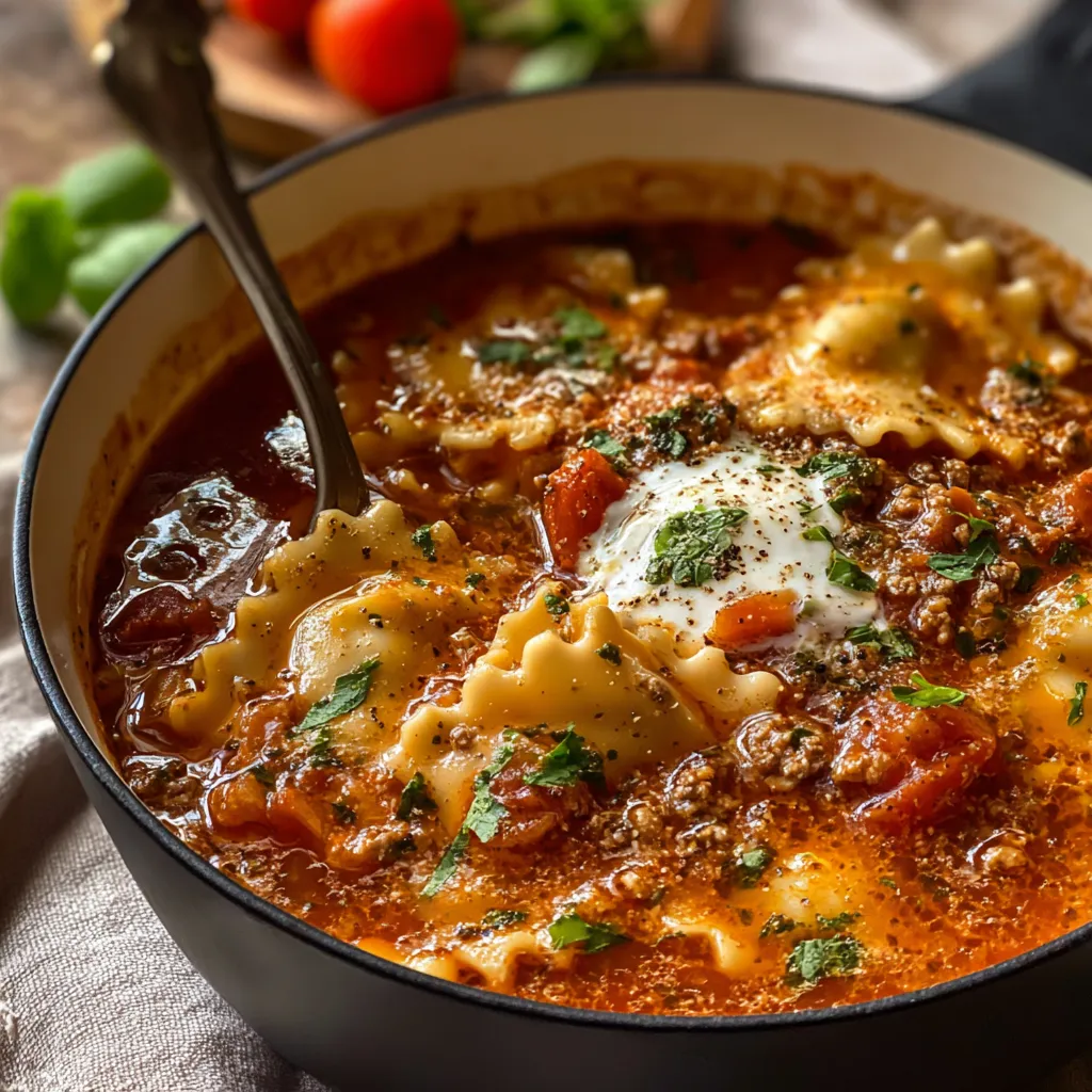 BEST ONE POT LASAGNA SOUP