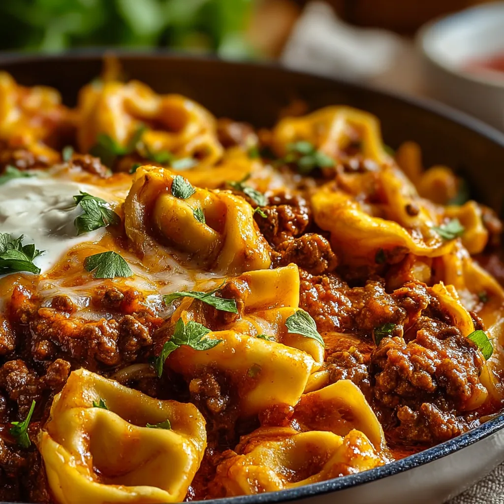 CHEESY BEEF ENCHILADA TORTELLINI ULTIMATE RECIPE