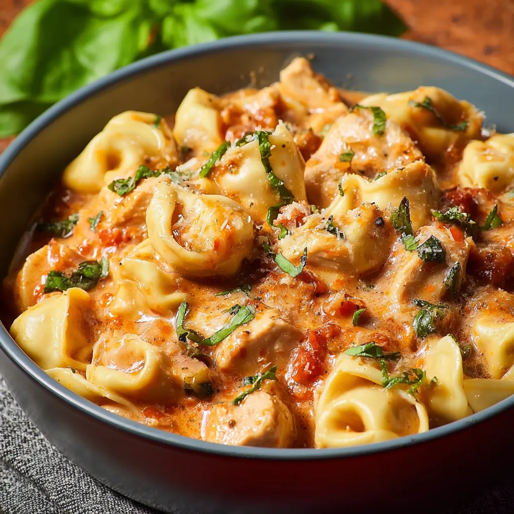 CREAMY CROCKPOT CHICKEN TORTELLINI RECIPE