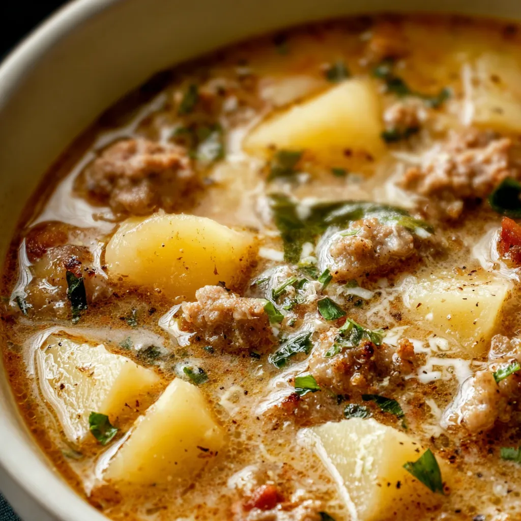 CREAMY SAUSAGE TORTELLINI SOUP HEAVEN