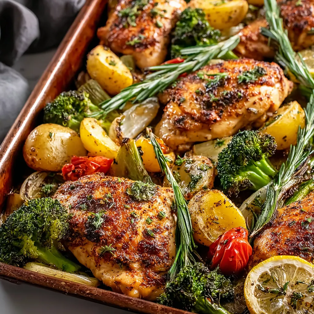 EASY GARLIC BUTTER CHICKEN VEGGIE BAKE