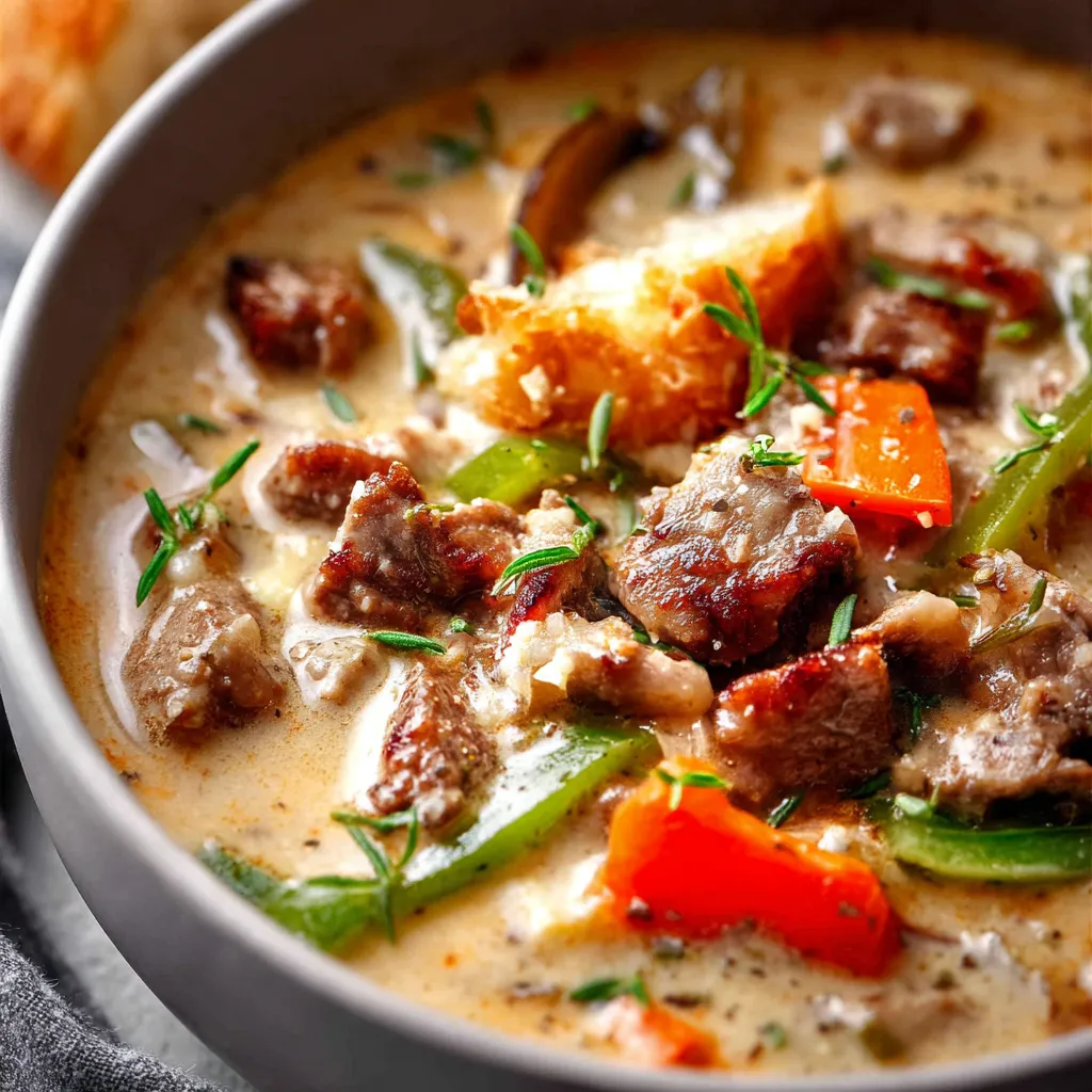 EASY PHILLY CHEESESTEAK SOUP