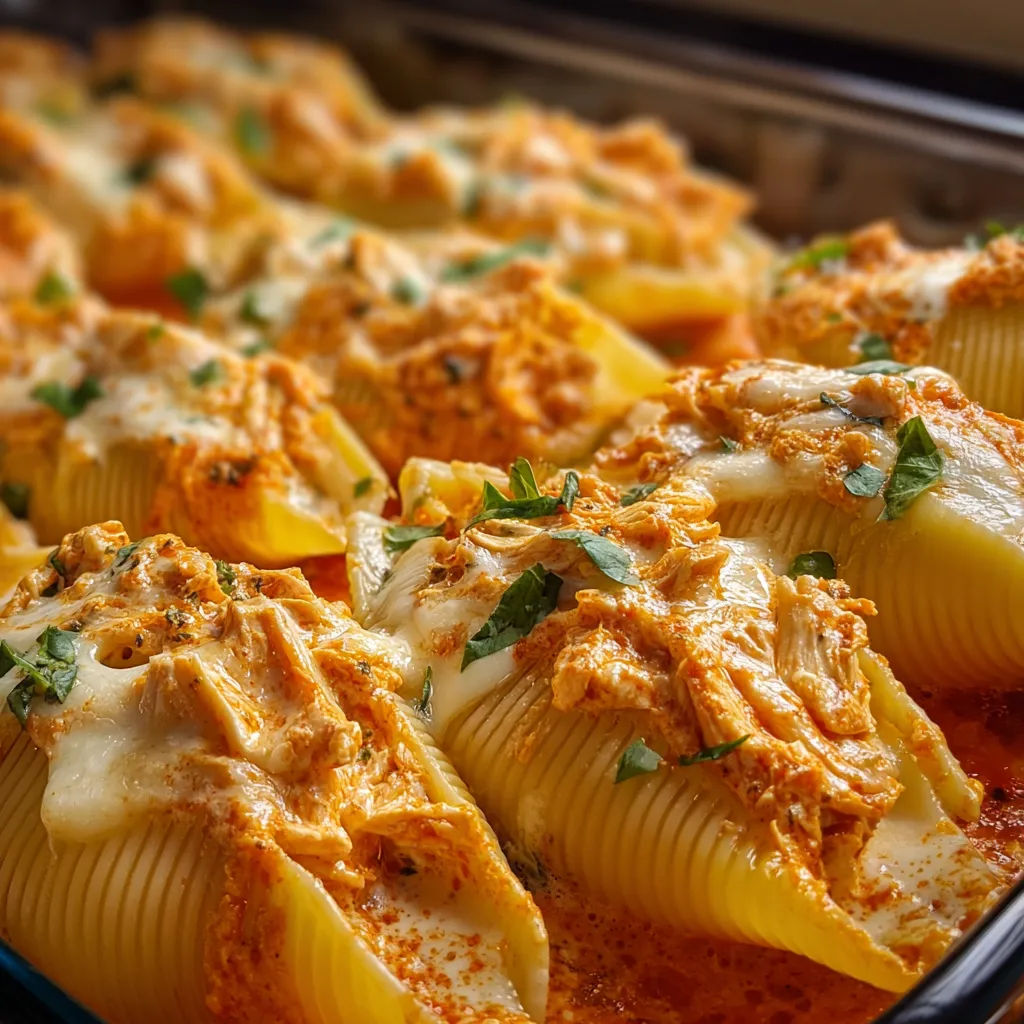 IRRESISTIBLE BUFFALO CHICKEN STUFFED SHELLS