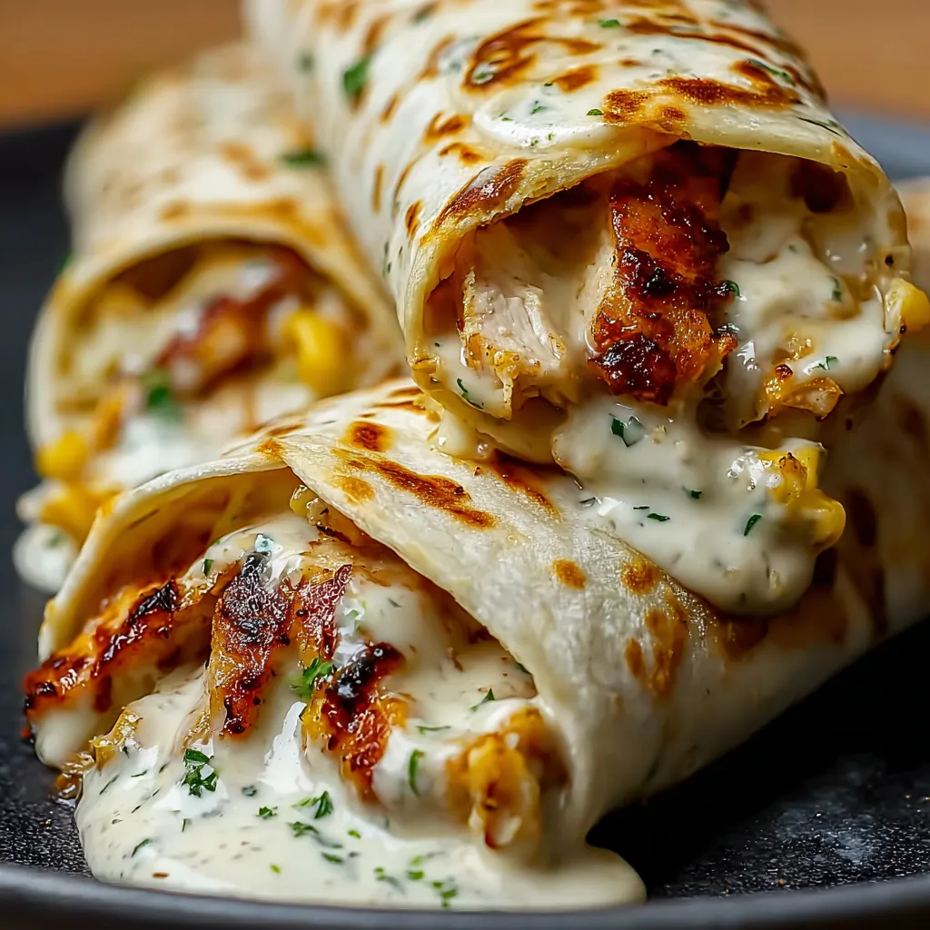 IRRESISTIBLE MELTY GARLIC CHICKEN WRAPS