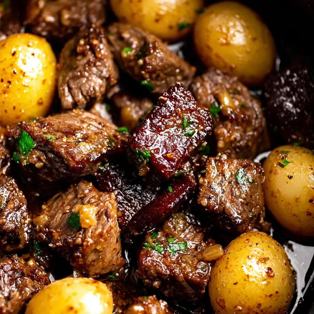 CROCKPOT GARLIC BUTTER BEEF BITES Irresistible