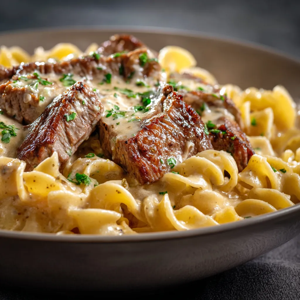 EFFORTLESS CREAMY STEAK PASTA